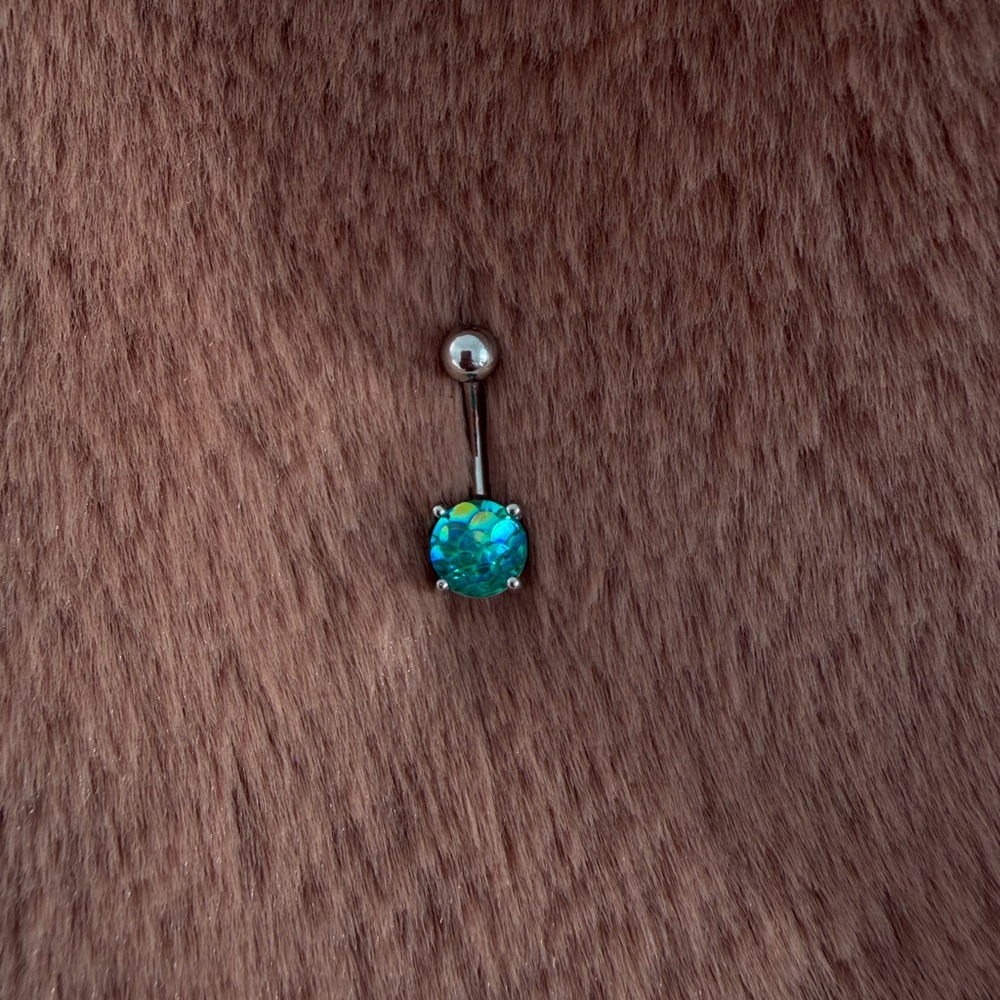 🧜🏼‍♀️ blue mermaid scale belly ring 🧜🏼‍♀️